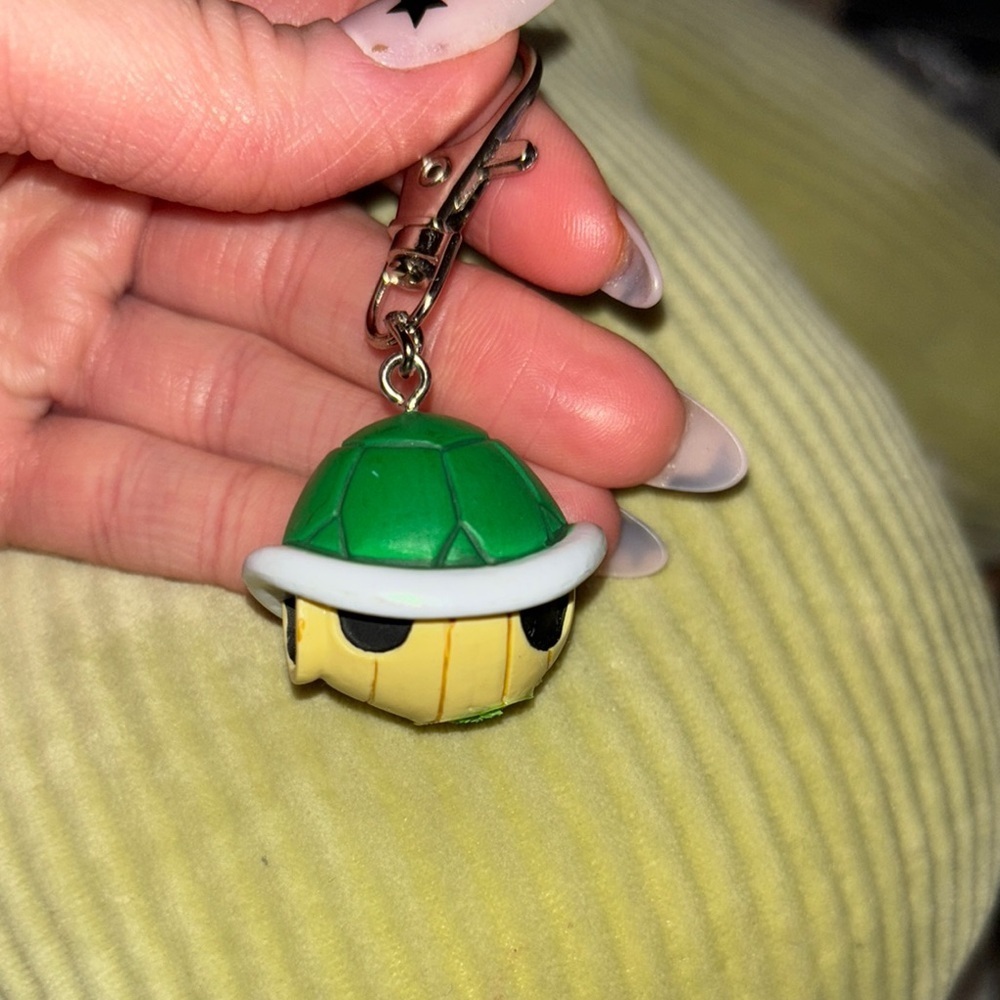 Green Turtle Shell Nintendo Mario kart Keychain